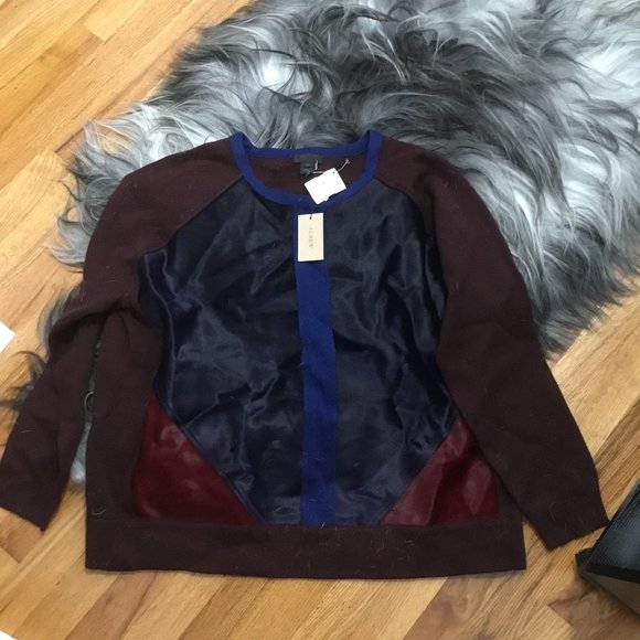 J.CrewCollection Calf hairand woolsweater size XL New oversized